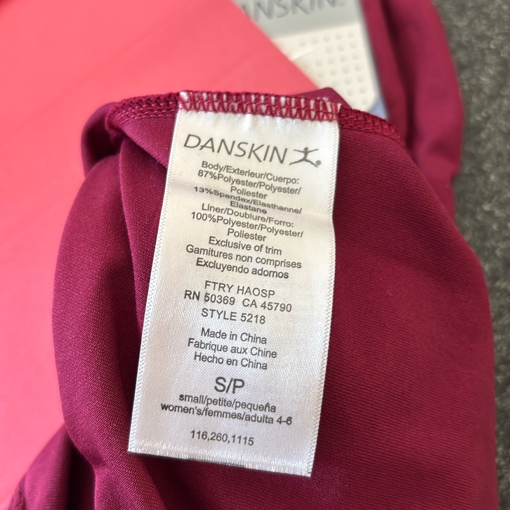 Danskin leotards (2) burgundy size 4-4 lattice back